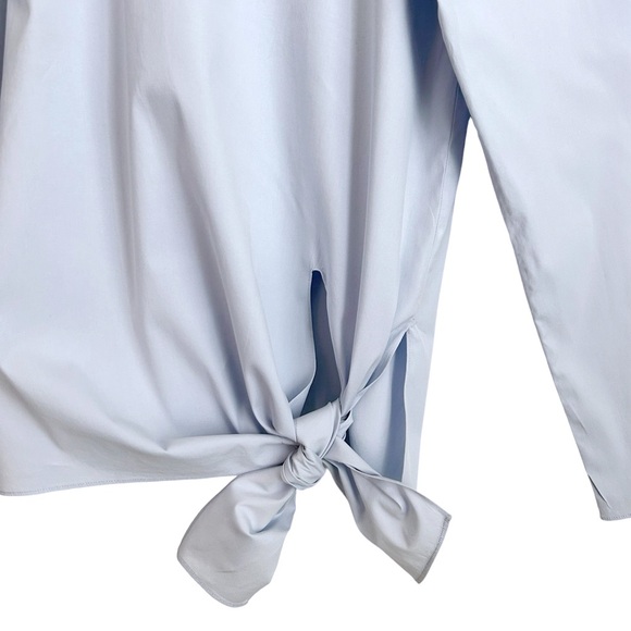 Theory Serah Stretch Cotton Side Tie Poplin Top Size Medium - Picture 9 of 13